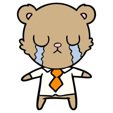 vektör çizim karikatür ayı ağlama