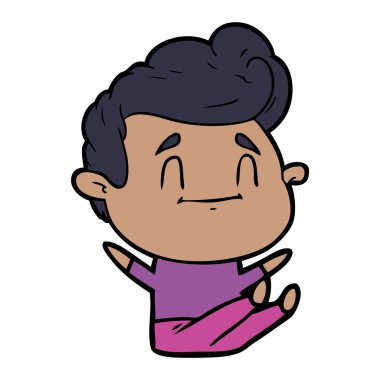 mutlu çizgi film adam vektör çizim