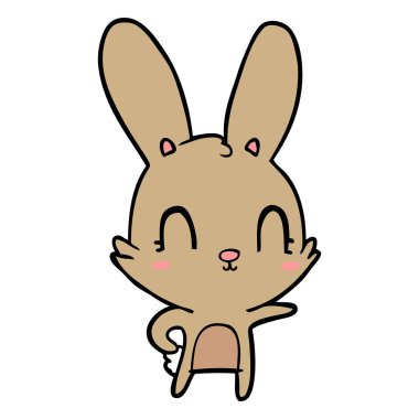 Tatlı çizgi film tavşanının vektör çizimi