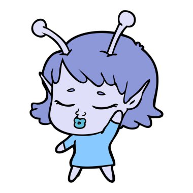 sevimli uzaylı kız çizgi film