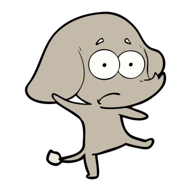 vektör çizim karikatür emin fil