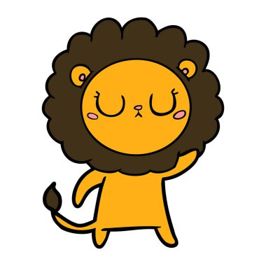 Çizgi film aslanının vektör çizimi