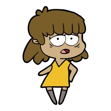 vektör çizim karikatür yorgun kadın