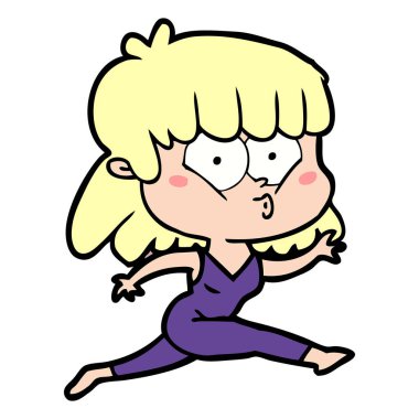 Çizgi filmdeki kadının vektör çizimi