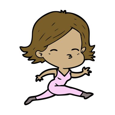 Çizgi filmdeki kadının vektör çizimi