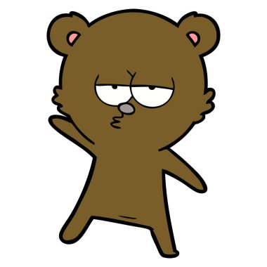 vektör çizim sıkılmış ayı çizgi film