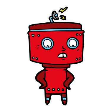 Çizgi film robotunun vektör çizimi