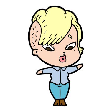 vektör çizim karikatür sürpriz kız