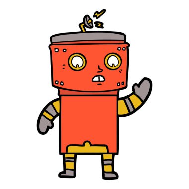 Çizgi film robotunun vektör çizimi