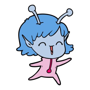 çizgi film yabancı kız gülerek