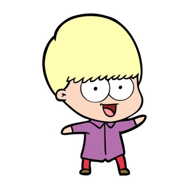 mutlu çizgi film çocuk vektör çizim