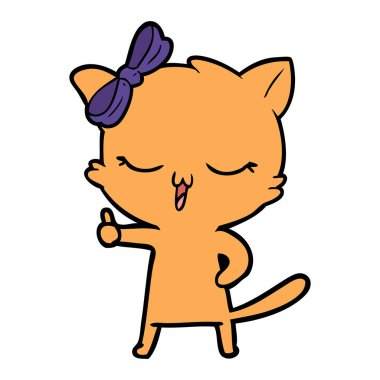 kafa yay ile karikatür kedi