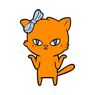 Çizgi film kedisinin vektör çizimi