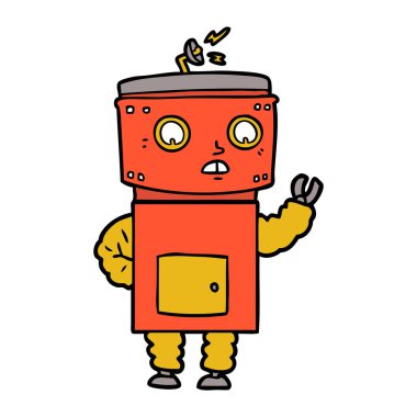 Çizgi film robotunun vektör çizimi