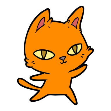 vektör çizim karikatür kedi bakarak