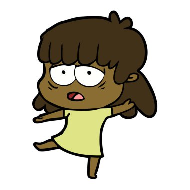 vektör çizim karikatür yorgun kadın