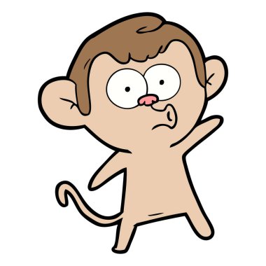 vektör çizim karikatür sürpriz maymun
