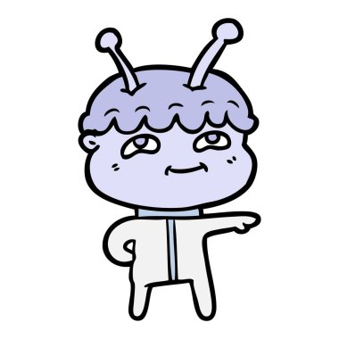 Dostu karikatür spaceman vektör çizim
