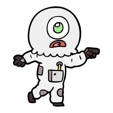 Tepegöz'ü yabancı uzay adamı işaret çizgi film