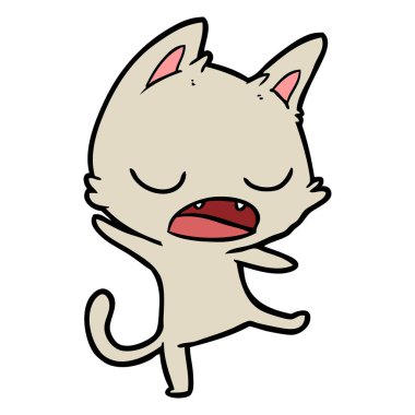 kedi karikatür konuşma vektör çizim