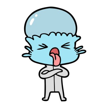 tiksinti çizgi film uzaylı vektör çizim