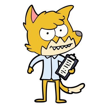 vektör çizim karikatür sırıtan Fox