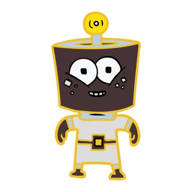 Çizgi film robotunun vektör çizimi