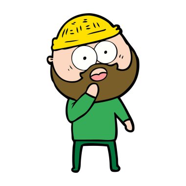 şok sakallı adam vektör çizim