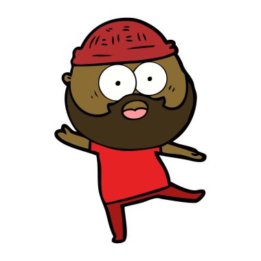 vektör çizim karikatür sakallı adam