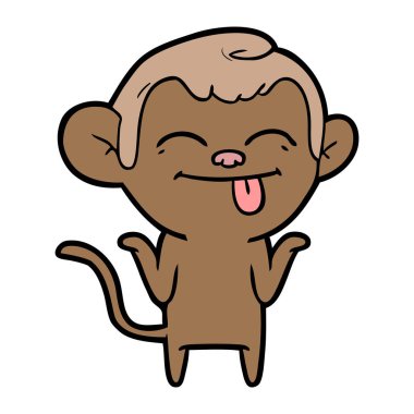 Komik karikatür maymun vektör çizim