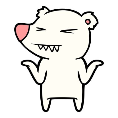 kızgın kutup ayısı omuzlarında shrugging karikatür