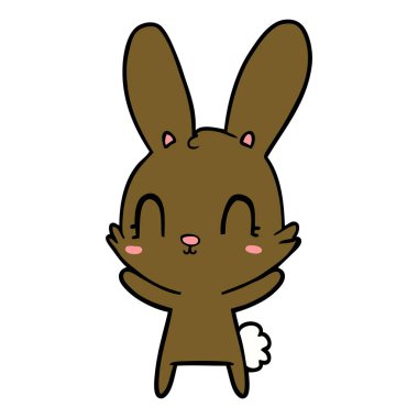 Tatlı çizgi film tavşanının vektör çizimi