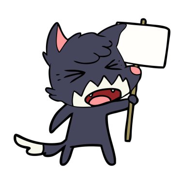 kızgın çizgi film fox vektör çizim