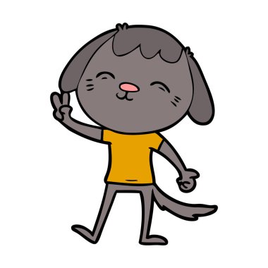 vektör çizim mutlu karikatür köpek