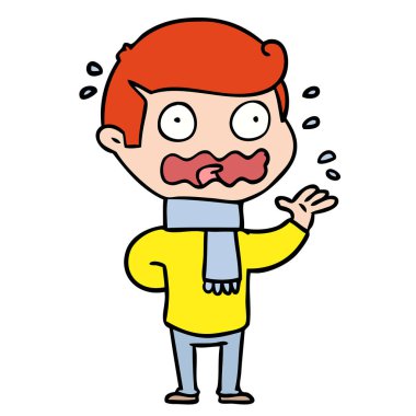 çizgi film adam tamamen stresli