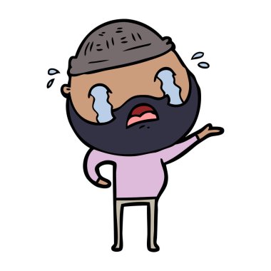 sakallı adam ağlıyor çizgi film