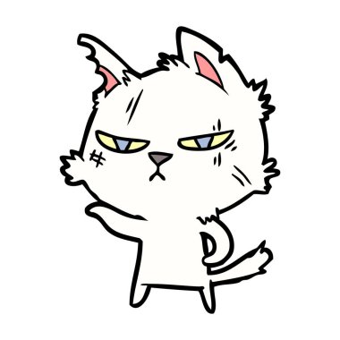 vektör çizim zor karikatür kedi