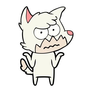 vektör çizim karikatür rahatsız fox