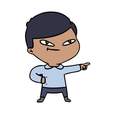 vektör çizim karikatür işaret eden adam