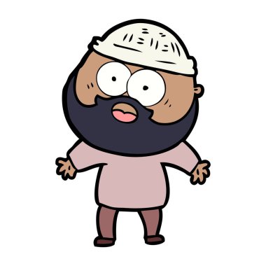 vektör çizim karikatür sakallı adam