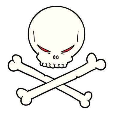 karikatür kafatası ve kemiklerin