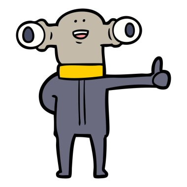 Dostu karikatür uzaylı vektör çizim