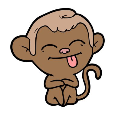 Komik karikatür maymun vektör çizim