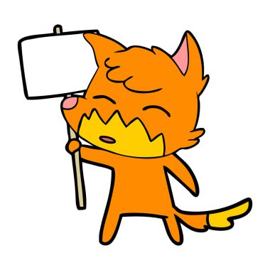 Çizgi film tilkisinin vektör çizimi