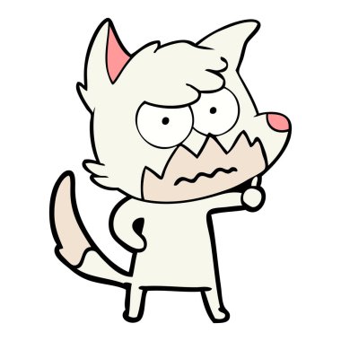 vektör çizim karikatür rahatsız fox