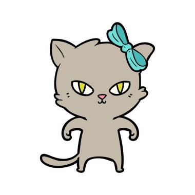 Çizgi film kedisinin vektör çizimi