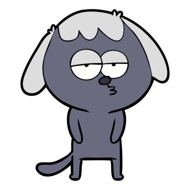 vektör çizim karikatür köpek yorgun