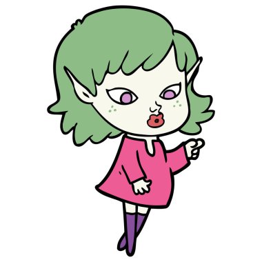 İşaretçi çizgi film elf kızı