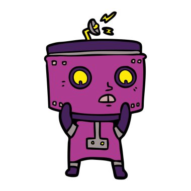 Çizgi film robotunun vektör çizimi