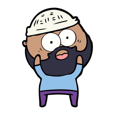 vektör çizim karikatür sakallı adam